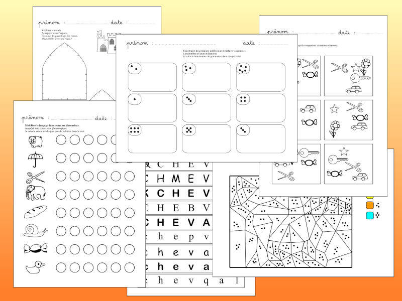 Quelques fiches pour la maternelle.