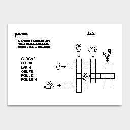 La fiche de mots croisés de Pâques.
