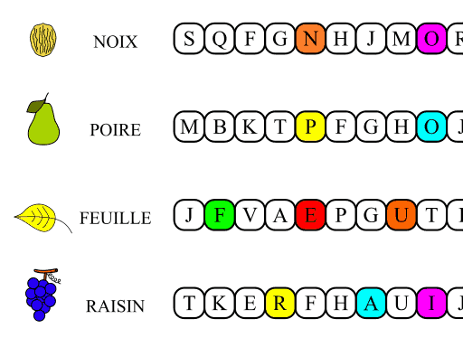 La fiche. Image de la fiche de coloriage des lettres.